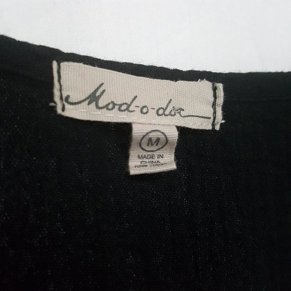 Mod-o-doc Black Lightweight Hi-Lo Linen Tunic MED - Picture 3 of 8